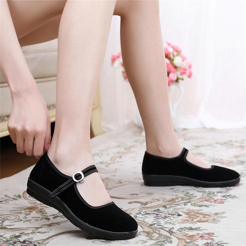 Old Beijing cloth shoes women's shoes black cloth shoes non-slip soft-soled work shoes square dancing shoes mother shoes hotel work shoes
