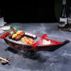 Appetizer Dish with Boat Shape for Sushi and Snacks