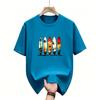 Summer American Unisexs Beach Surfboard Sunset Scenery Print Soft and Breathable Round Neck Tshirt Outdoor Casual Top