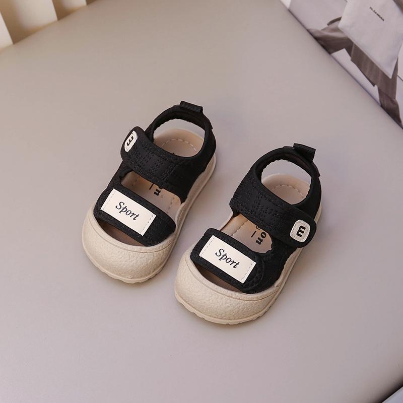 

Детская обувь для ходьбы с защитой пальцев от ударов, детские сандалии с нескользящей мягкой подошвой, новинка лета 2025 года, пляжная обувь для мальчиков и девочек, комфорт 15 чёрный