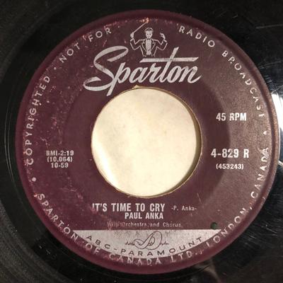 7inch Record PAUL ANKA - It's Time To Cry / Something Has Ch 4829R Sparton 1959 Canada Rock Used