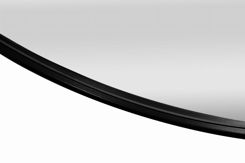 Specchio Rotondo 80 Cm Cornice in MDF Nero