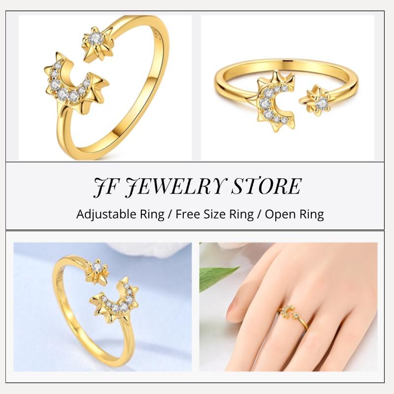 Free Size Ring For Women S925 Silver Original Blue Eyes Dragon Bee Shell Cherry Adjustable Rings Clover Chain Open Ring Jewelry