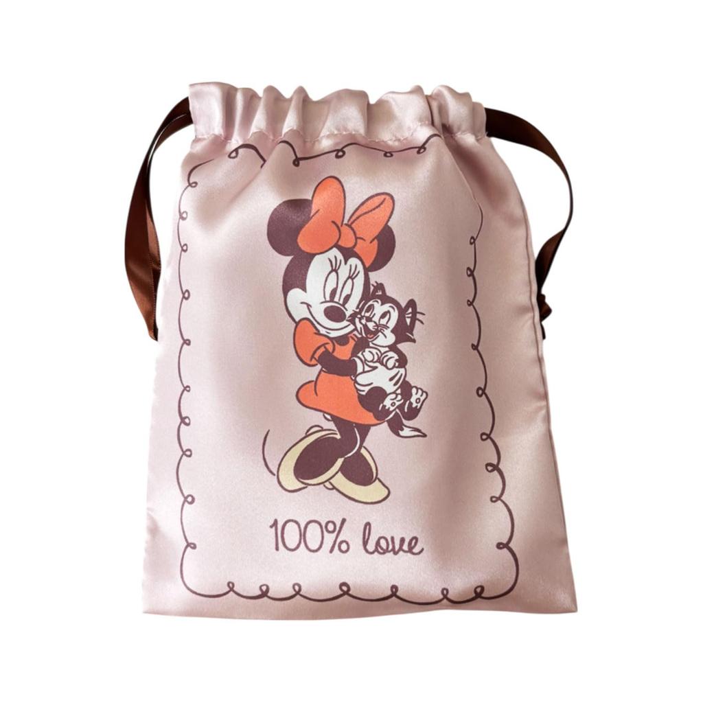 Small Planet Disney Ribbon Drawstring Bag Mickey Mouse/Minnie Mouse/Cute