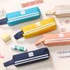 Solid Color Canvas Pencil Case, Student Creative Multifunctional Pencil Case, Stationery Box, Hand-held Pencil Case