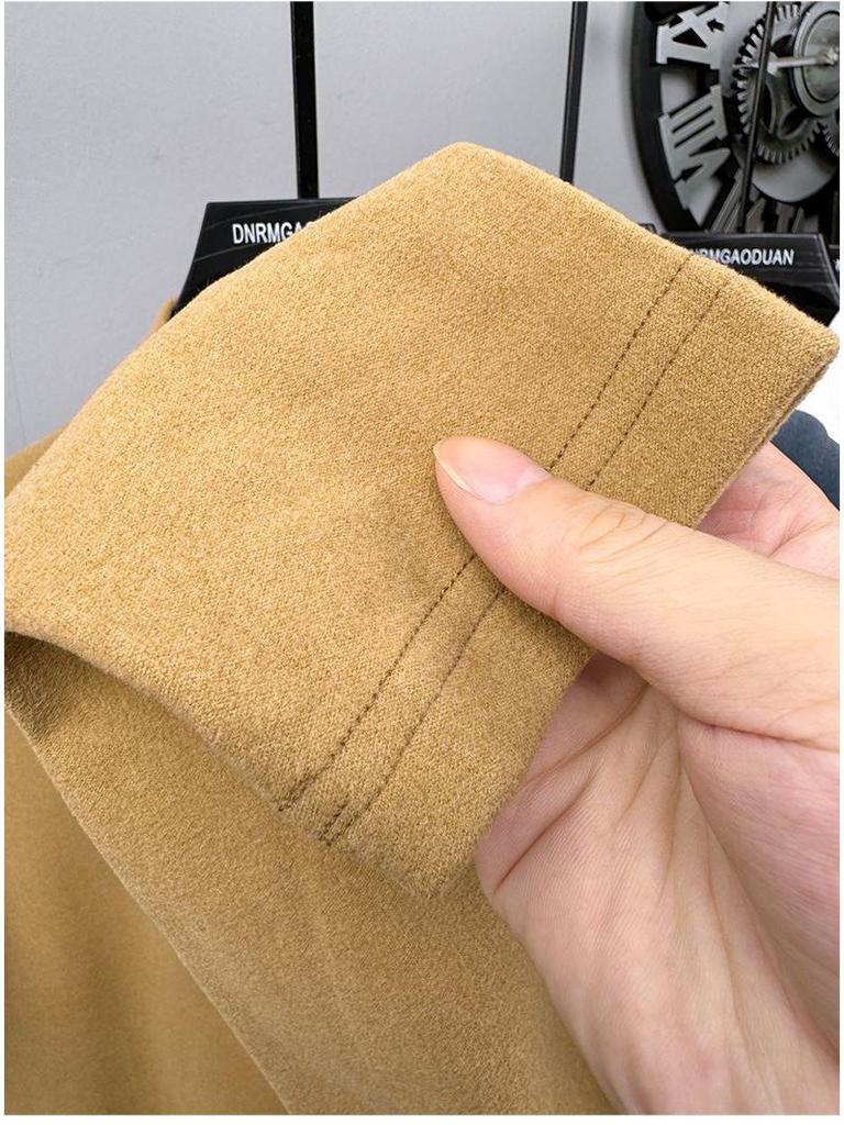 Men's Autumn/Winter Long-Sleeve Half-Zip Velvet Sweatshirt - Solid Color, Warm, Versatile Top