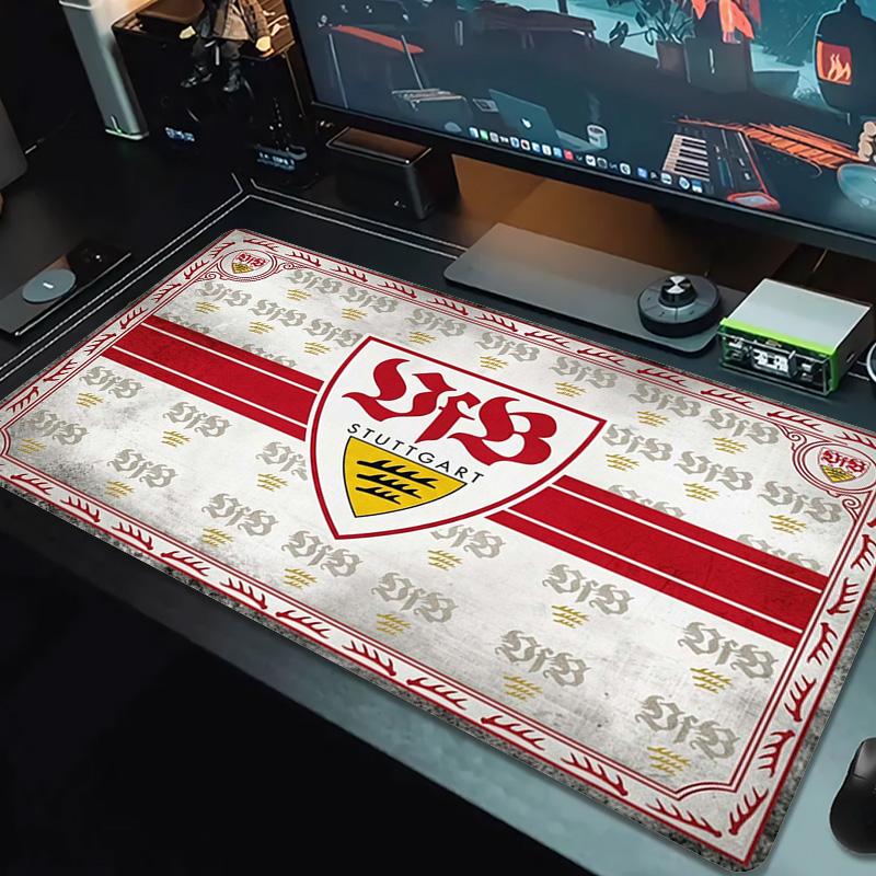 Tapis de souris couleur VfB Stuttgart Grand coussin de table de jeu Antidérapant pour ordinateur portable tablette Grande souris XXL Tapis Mini PC Tapis de jeu Avec bordure verrouillée