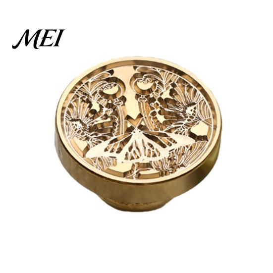 Greeting Card Sealer Wax Seal Stamp, Vintage Plant Pattern Head, Durable Flower Embossing Stamp Copper Head Replacement, for Envelope And Cards