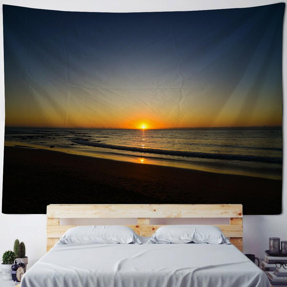 Bohemian Tapestry Wall Hanging, Hippie Wallpaper, Sea View Sunrise, Living Room Bedroom, Blanket, Bed Sheet, Beach Towel