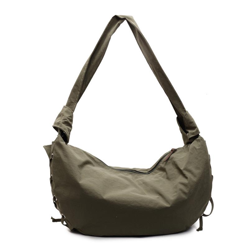 2026 Большая вместимость Корейско-японский нейлоновый кросс-боди тоут-пельмень зелёный