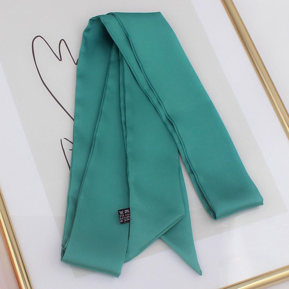 Long Skinny Hair Scarf For Women Silk Satin Headband Cute Neckerchief Solid Colors  Fashion Bag Scarves For Ladies 2024