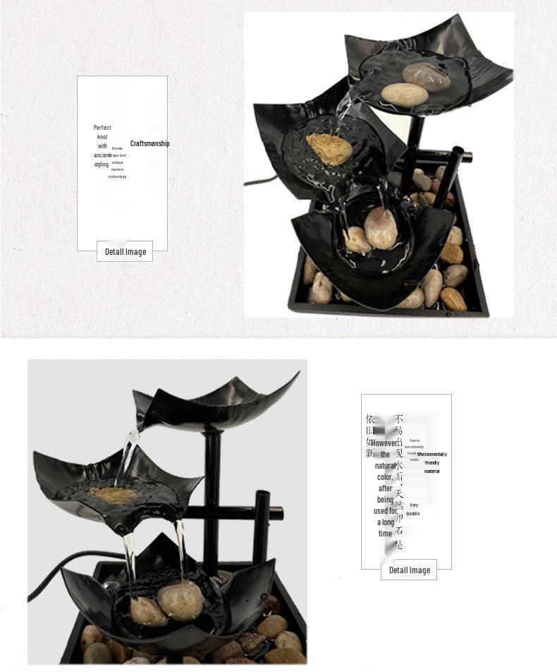 Desktop Rockery Waterfall Fountain for Home, Bedroom, or Living Room Decor