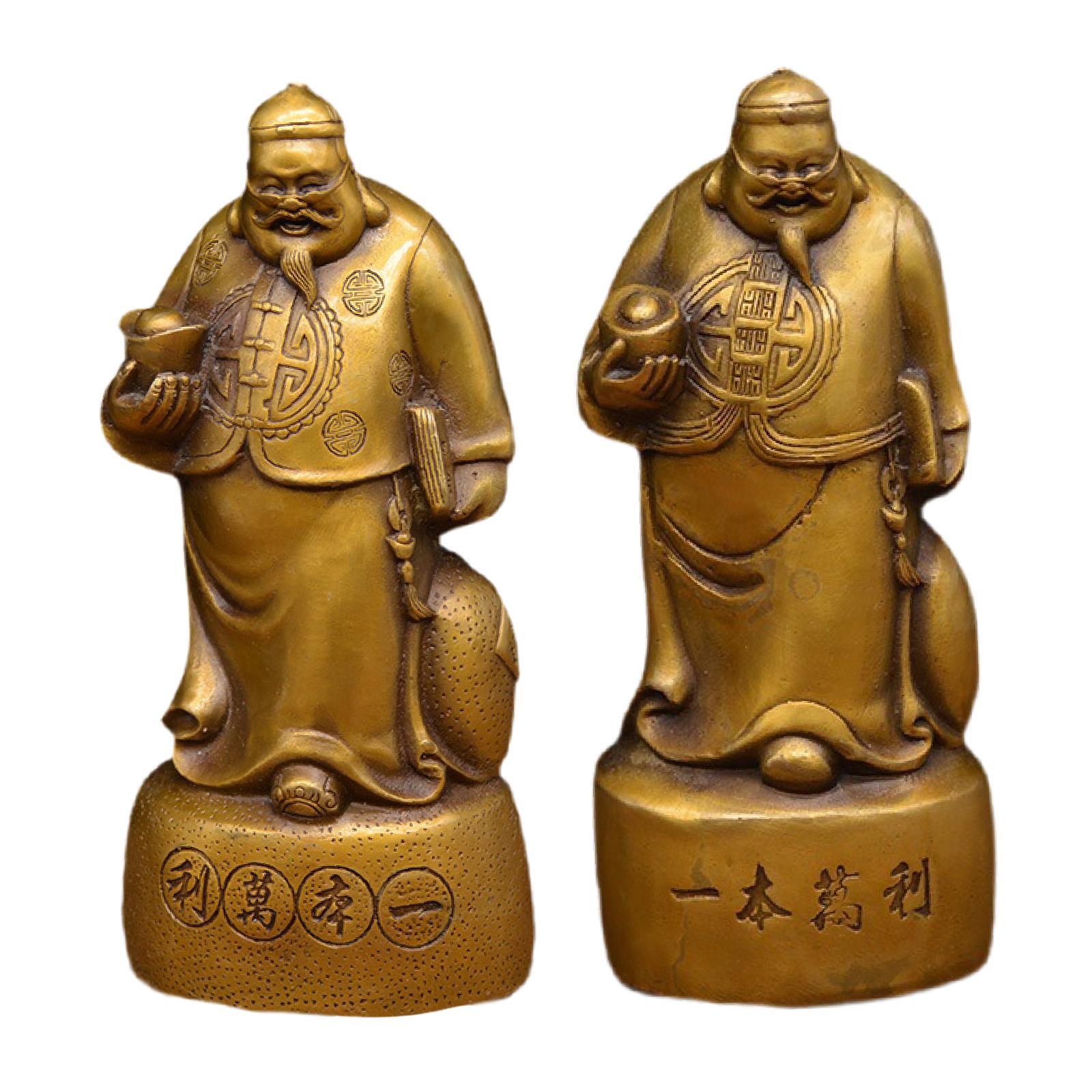 

Статуетка «Бог удачі», мідна статуя, статуя «Бог багатства», фен-шуй, декор для полиці, шафи для вітальні, новорічна прикраса дому small