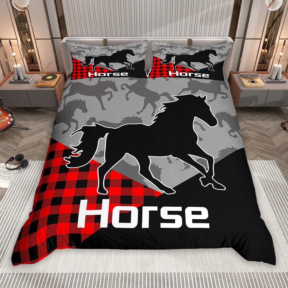 

Comforter Homewish Galloping Horse 2Pcs/3Pcs Farmhouse Animal Bedding Set Rustic Lodge Cabin Comforter Set Comforter (quilt)-EU Single(135*200cm)3pcs