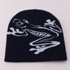 Knitted Hat Niche Design Frog Jacquard Cover Ear Protector Cold Hat Autumn and Winter Warm Hip Hop Wool Hat
