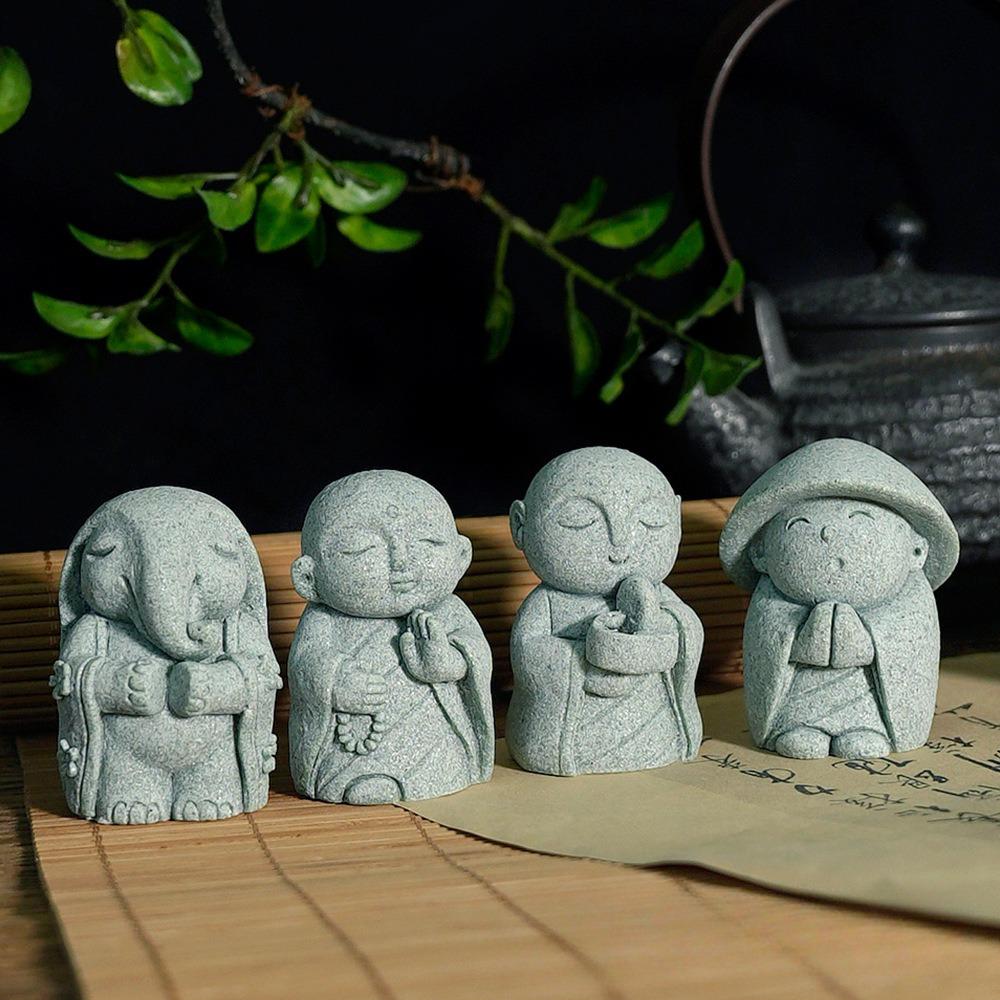 Japonská figurka Buddhy Štěstí Feng Shui Modlící se mnich Socha Miniaturní ozdoba pro akvárium Domácí zahradní dekorace