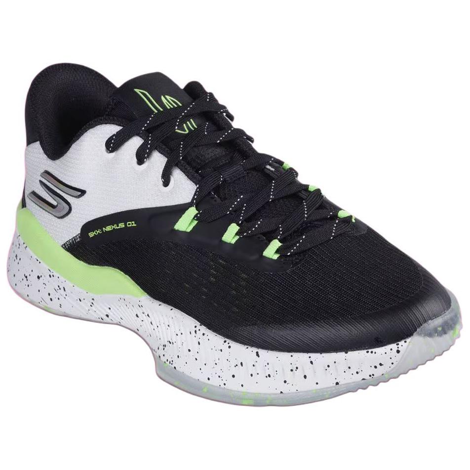 Skechers Skx Nexus Comode Versatili Resistenti Scarpe da Basket Basse Sneakers da Uomo Nero Bianco 253015-WBLM
