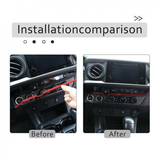 ABS Red Central Control Double Flash Switch Lower Trim Strip For Toyota Tacoma