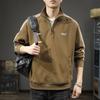 Autumn And Winter Trendy Brand Heavy Retro Half-Zipper Sports Sweater Men'S Loose Large Size American Casual Pullover Stand-Up Collar Jacket