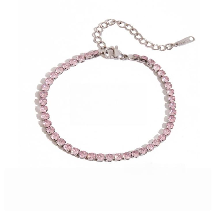 Versatile Length Heart Charm Bracelet Crafted With Allergy Friendly Stainless Steel And Sparkling Cubic Zirconia Stones