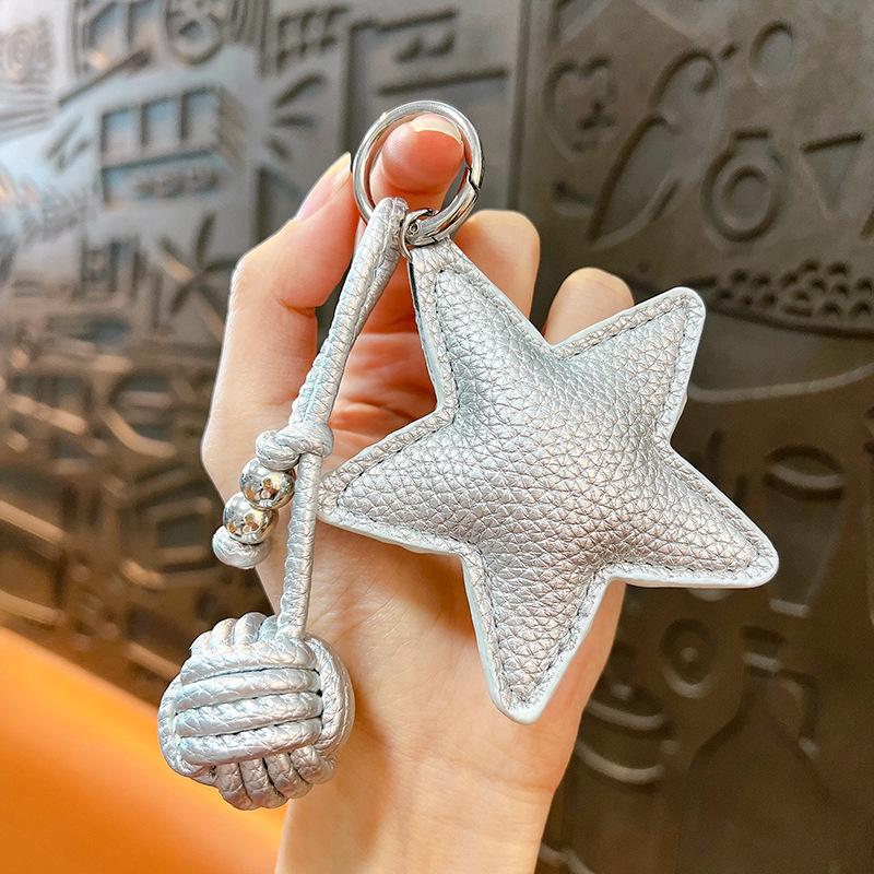 Bolsa de Bola Tejida con Estrella Hecha a Mano Colgante para Colgante de Bolso DIY Regalo Creativo para Mujeres Accesorios Decorativos Colgantes