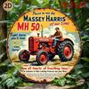 Vintage Massey Harris Tractor Metal Sign Farm Wall Art Tin Plaque Decor