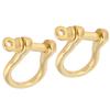 2 Set Anchor Shackle Pure Brass U Type Fob Key Ring Hook Golden Connection Buckle 10mm