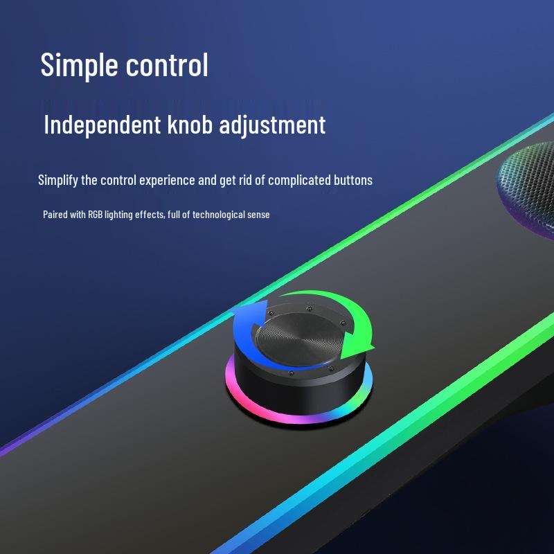 Kompakter Bluetooth-Multi-Device-Lautsprecher mit kabelgebundenem Subwoofer für Desktop, Telefon und Laptop