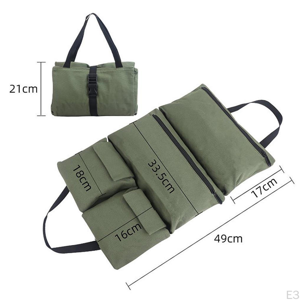 Multi-Purpose Wrench Roll Bag Canvas Hanging Pouch Tote Carrier Bag, Easy to Carry