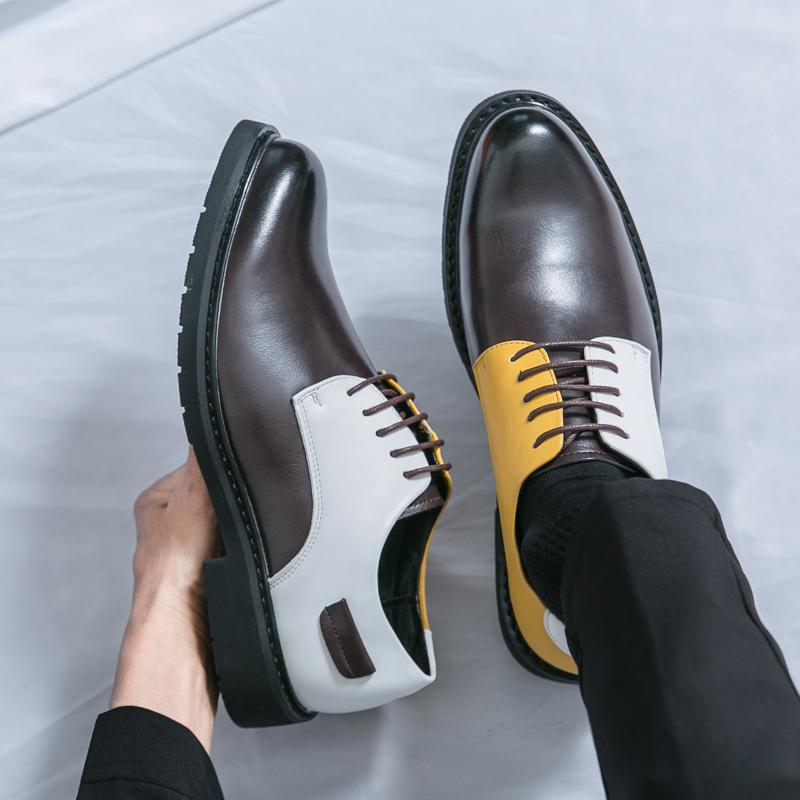 2025 Genuine Leather Mens Dress Shoes Black Formal Social Shoe Male Business Wedding Derby for Man Luxury Italian Oxford Loafers