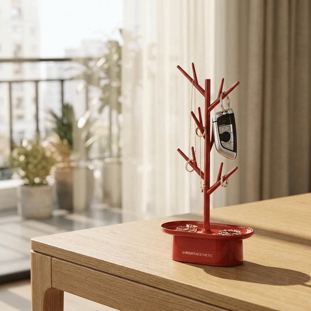 Decorative Tree Shape Jewelry Rack Plastic Jewelry Display Stand  for Living Room