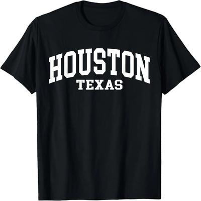 Houston Texas Stolzer Texaner Amerikaner US College Schriftart T-Shirt