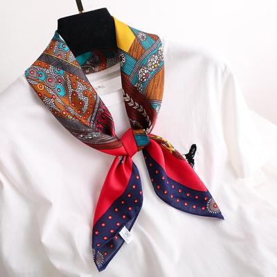 Spring Autumn Artificial Silk Square Scarf Sunscreen Scarf Women