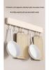 No-Drill Wall-Mounted White Kitchen Hook Rack for Pots, Lids, and Utensils