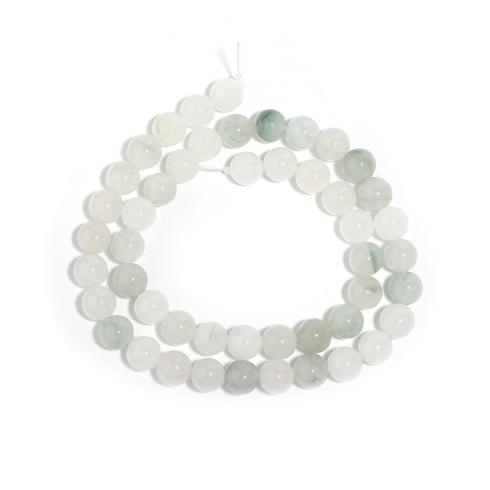 Tianshan Jades 15"Strand Round Natural Stone Beads 4/6/8/10/12mm Smooth Loose Spacer Beads for Jewelry Making DIY Bracelets Accessories