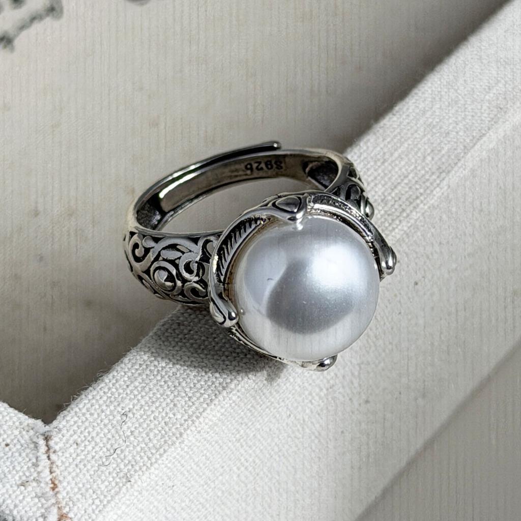 Xiaomi BF CLUB 925 Sterling Silver Ring For Women Jewelry Retro Black Stone Open Vintage Handmade Ring Allergy For Party Birthday Gift