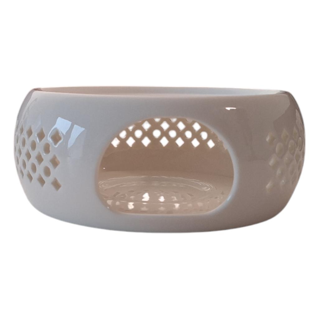 Ceramic Warmer For Tea Light Candle Kettle Jug White
