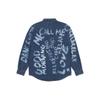 Levis Letter Embroidered Button-Down Denim Long Sleeve Shirt Men shirts Indigo-Blue A1919-0023