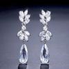 European and American Style Earrings for Women, Water Drop Flower Pendant Jewelry, High-end Style Light Luxury Fashion Jewelry