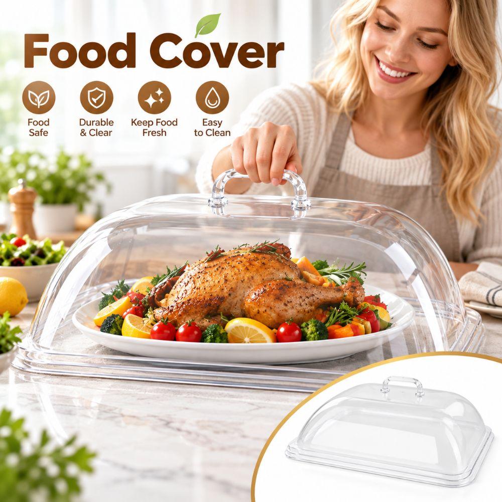 Clear Acrylic Bread Cover Reusable Food Storage Container New Food Pan Kitchen Storage