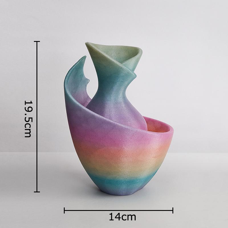

Creative Colored Vase Modern Design Plant Pots Table Decoration Artificial Flower Flowers Arrangement Room Aesthetic Decor