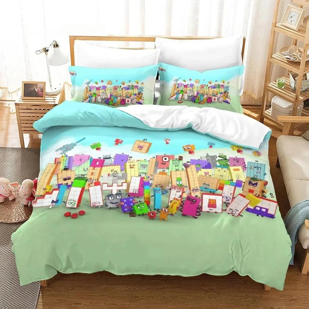 Fashion 3D Print Cartoon N-Numberblocks Bedding Set Double Twin King Duvet Cover Comforter Pillowcase Boys Girls Adults Bedroom