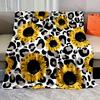 Sunflower and Leopard Print Blanket Warm Soft Luxury Gifts for Children Adults Suitable for Home Sofa Bed Travel RV New Arrivals