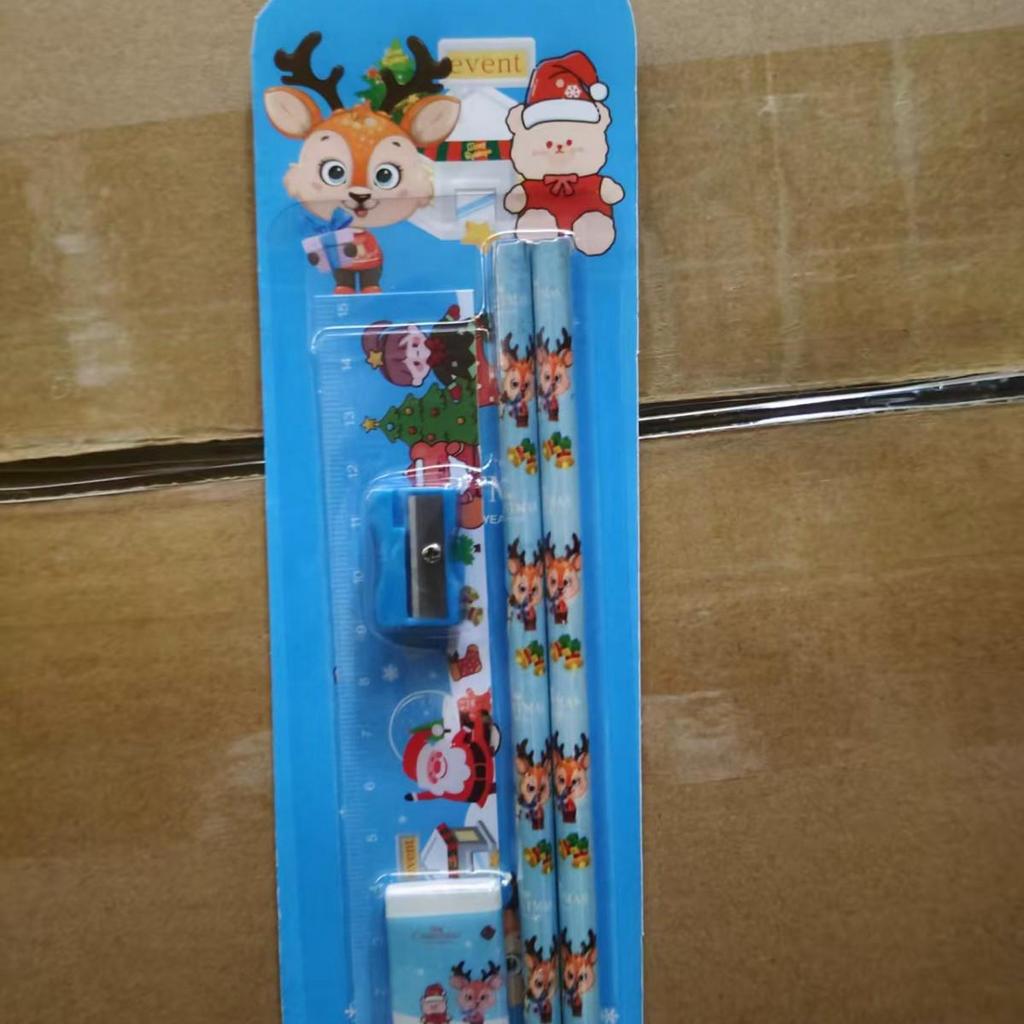 Five-Piece School Stationery Set for Kids: Birthday & Christmas Gift Pencil Set