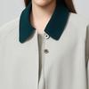 Women's Color-Blocked Mid-Length Long-Sleeve Trench Coat
