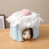 Cake Shape Pet Hideout House Strawberry Design Comfortable Hamster Warm Nest Soft Hamster Shelter House