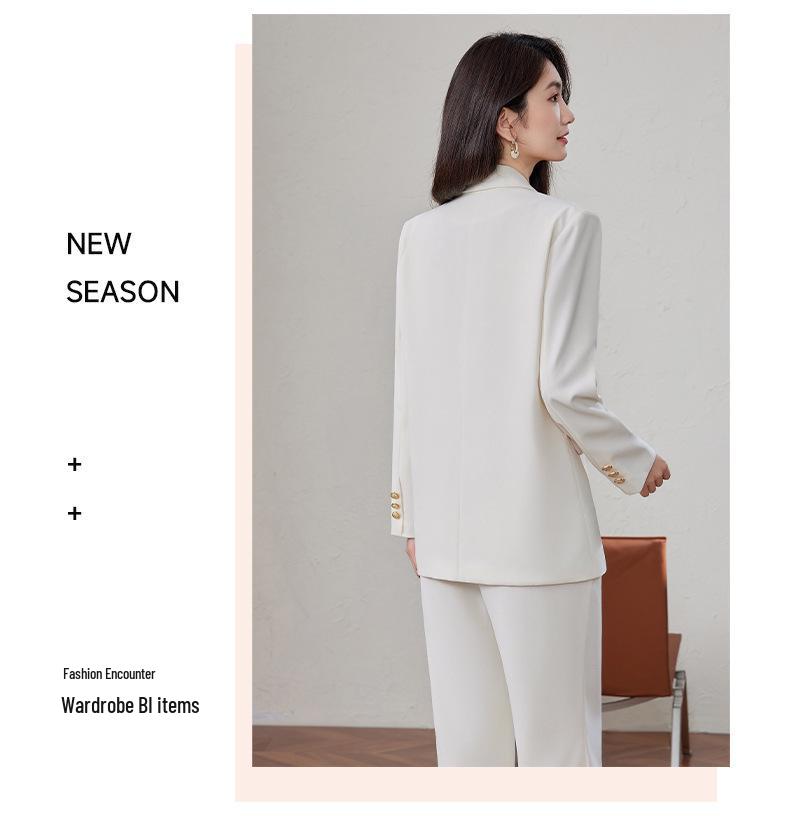 Women's High-End White Loose Silhouette Suit Set, 2025 Spring/Autumn Collection