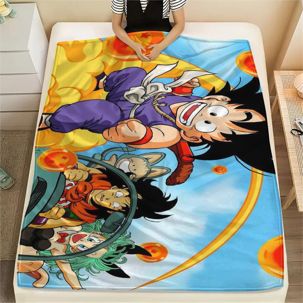 Goku Practical Household Printed Blanket, Flannel Blanket Ideal for Sofa, Bed, Bedroom, Chair & Outdoor Picnic.-TING