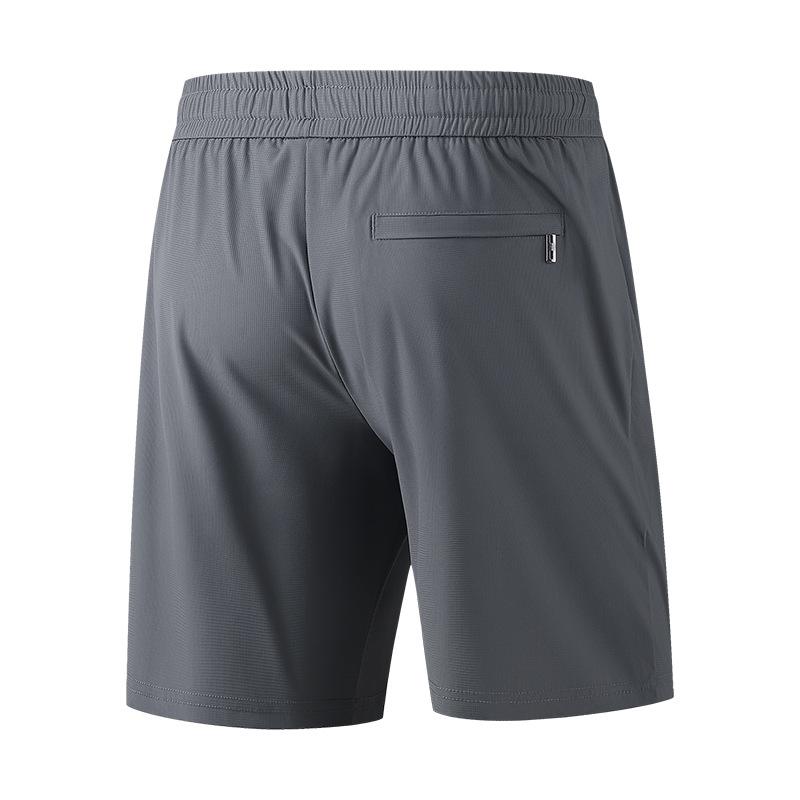 Sports Ice Silk Fitness Zipper Quick Drying Stretch Shorts For Men