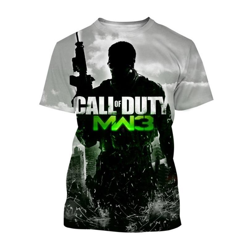 Popular Shooting Games Summer Fashion Creative Design Patterns 3D Printing Stimulating Trendy Cool Personalized T-shirt
